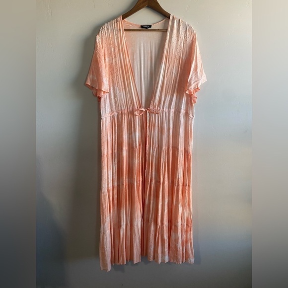 Torrid - Peach Tie-Dye Clip-Dot Kimono - Picture 4 of 15